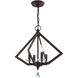 Diamond 4 Light 18 inch Bronze Chandelier Ceiling Light