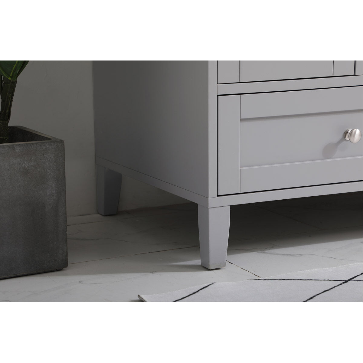 Sommerville 48 X 22 X 34 inch Grey and Brushed Nickel with Calacatta Quartz Vanity Sink Set