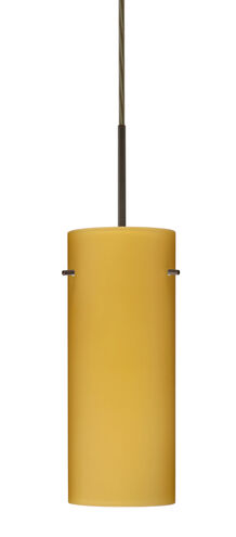 Stilo LED Bronze Pendant Ceiling Light in Vanilla Matte Glass