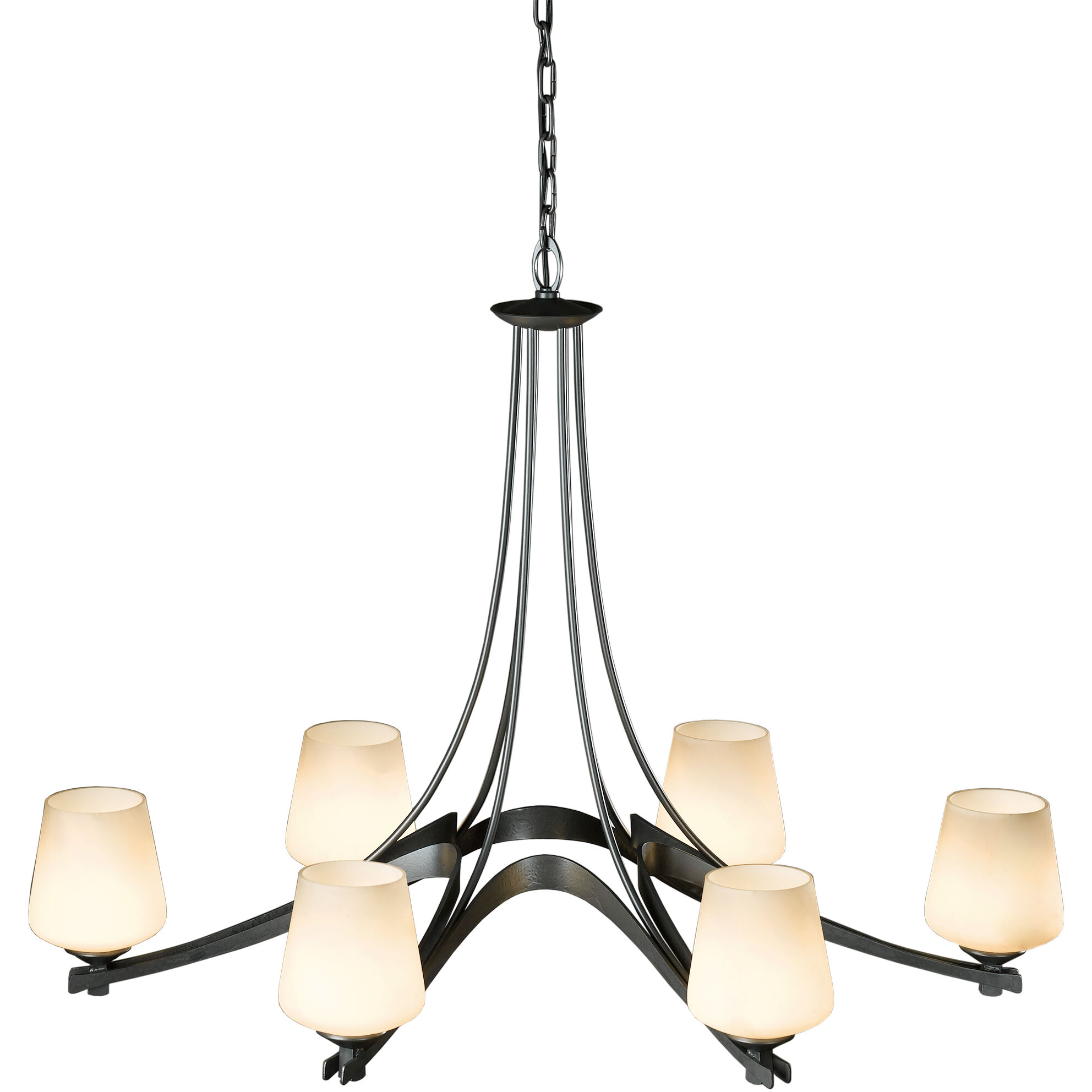 Ribbon 6 Light 38.5 inch Dark Smoke Chandelier Ceiling Light, Oval