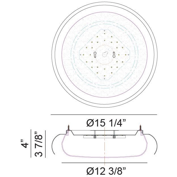 Milia LED 15.25 inch Matte Black Flush Mount Ceiling Light