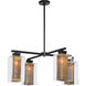 Polaris 4 Light 32.2 inch Coastal Black and Coastal Gold Outdoor Pendant in Coastal Black/Coastal Gold