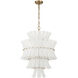 Abigail 13 Light 22.25 inch Aged Brass Chandelier Ceiling Light in White