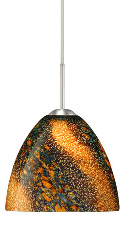 Sasha II LED Satin Nickel Pendant Ceiling Light in Ceylon Glass