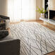 Myra 114 X 79 inch Black/White Rug in 6 x 9
