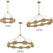 Raffi LED 52 inch Burnished Gold Chandelier Ceiling Light, Linear & Oval