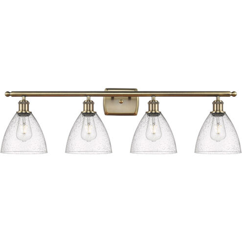 Ballston Ballston Dome LED 38 inch Antique Brass Bath Vanity Light Wall Light in Seedy Glass