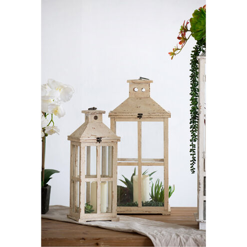 Reed 25 X 12 inch White Patio Candle Lanterns, Set of 2