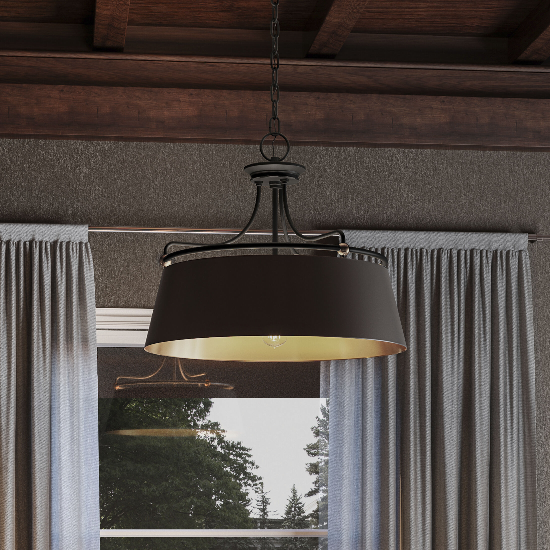 Fairview 4 Light 24 inch Western Bronze Pendant Ceiling Light