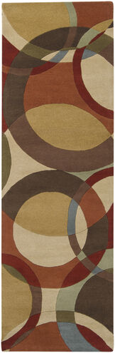 Forum 96 X 30 inch Tan/Dark Brown/Camel/Medium Gray/Olive/Rust Rugs, Wool