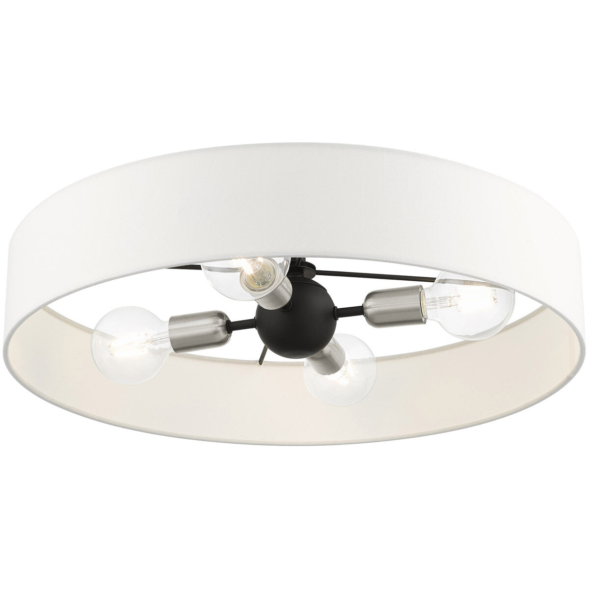 Venlo 4 Light 22 inch Black with Brushed Nickel Accents Semi Flush Ceiling Light