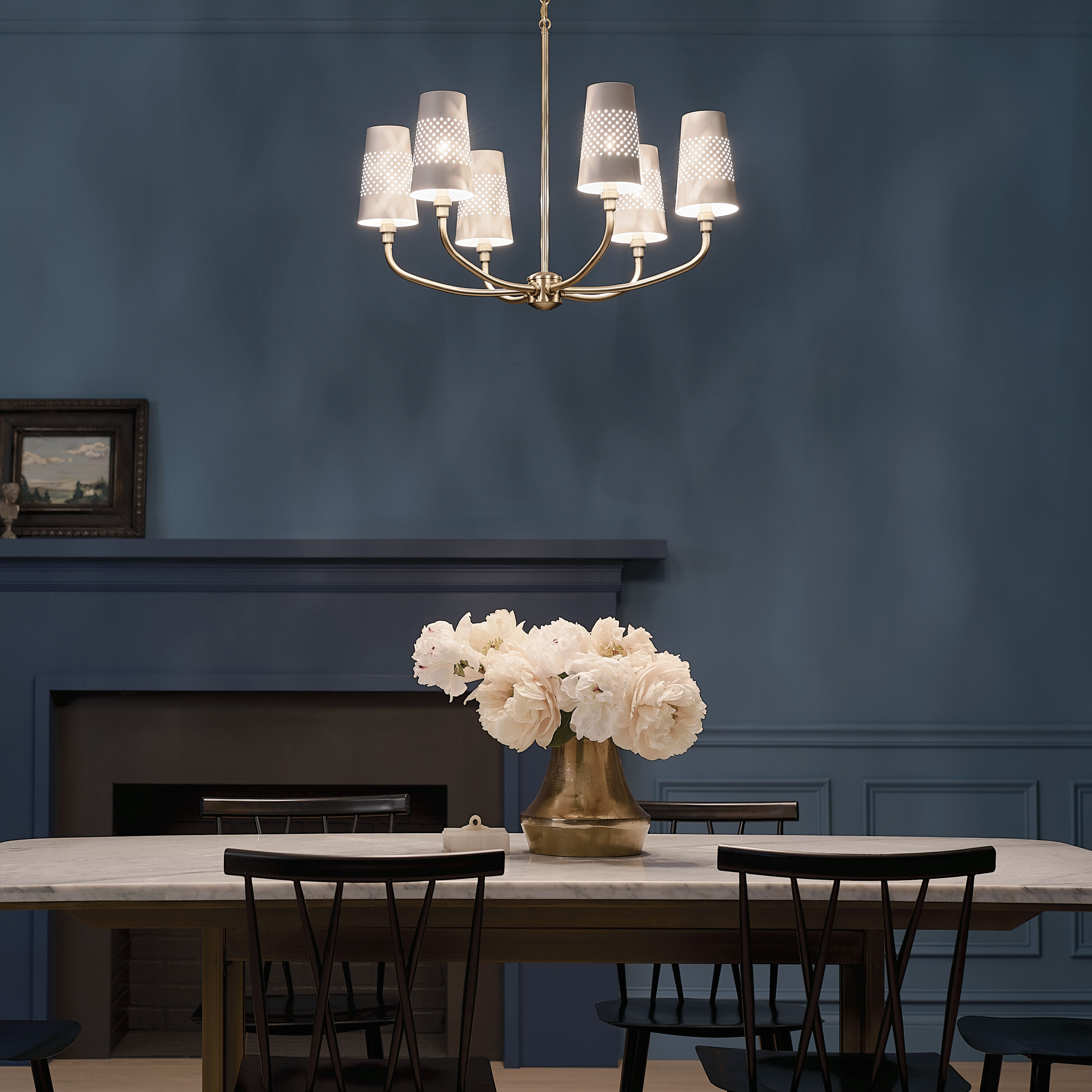 Adeena 6 Light 26.75 inch Brushed Natural Brass Chandelier Ceiling Light