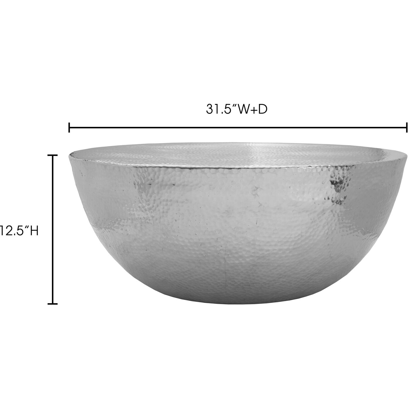 Ashiko 31 X 31 inch Silver Coffee Table