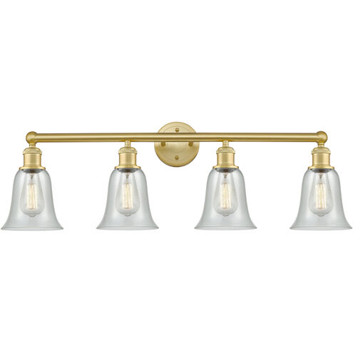 Hanover 4 Light 33.25 inch Satin Gold Bath Vanity Light Wall Light in Fishnet