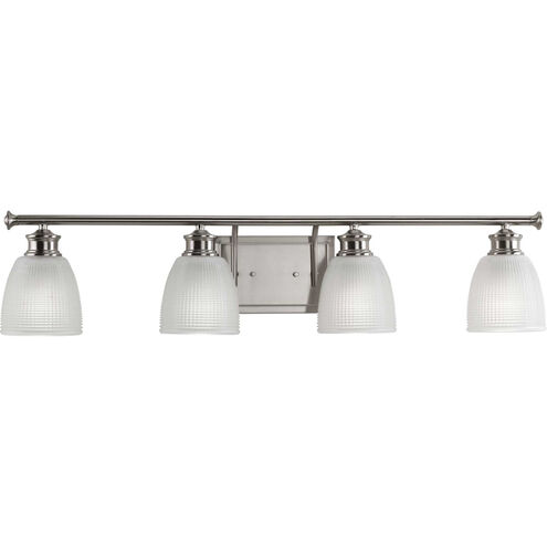 Lucky 4 Light 33.56 inch Brushed Nickel Bath Vanity Wall Light