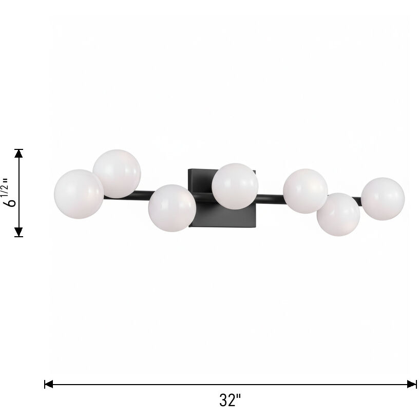 Sean Lavin Altair 7 Light 32 inch Aged Iron Bath Vanity Wall Light