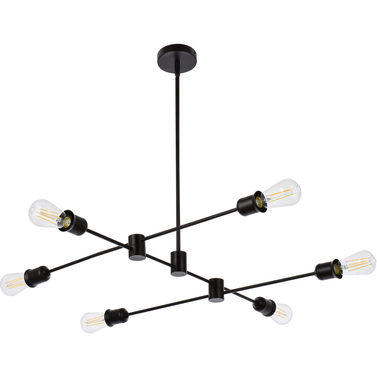 Xavier 6 Light 35 inch Black Pendant Ceiling Light