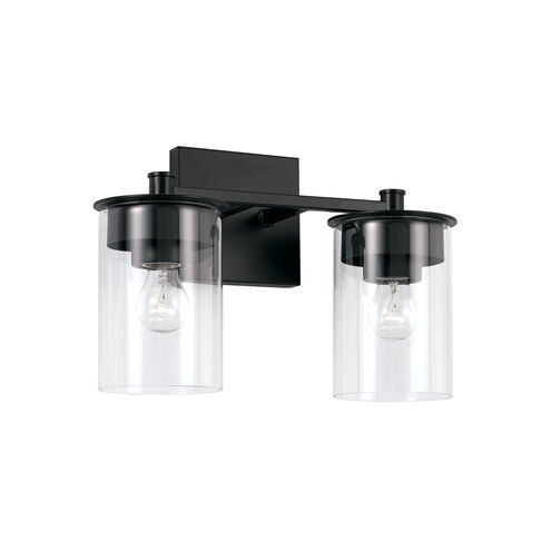 Mason 2 Light 14 inch Matte Black Vanity Light Wall Light