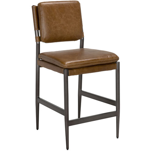 Wooster 40.5 inch Steel Grey Powder Coat and Cuba Brown Counter Chair