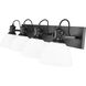 Hines 4 Light 34.5 inch Matte Black Bath Vanity Light Wall Light in Opal Glass
