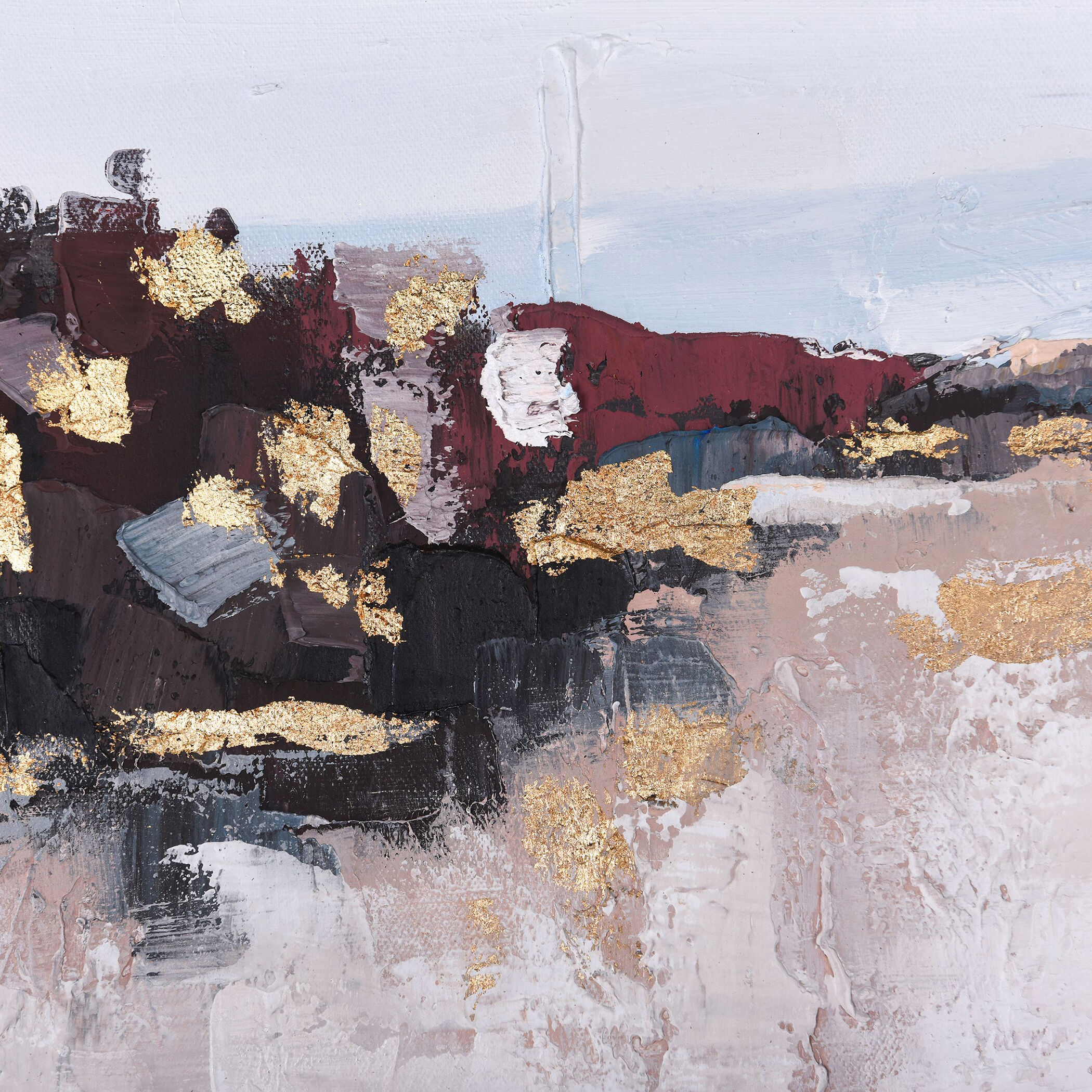 Cameron Cream-Black-and Gold Metallic Multi-color-Painted Wall Art