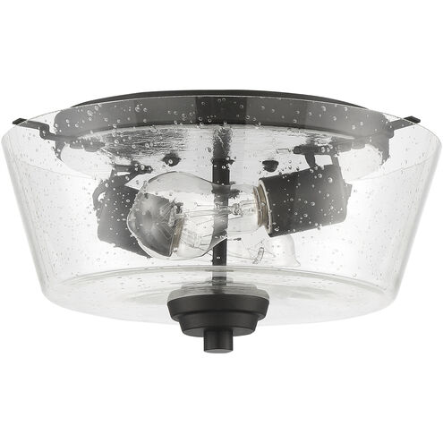 Neighborhood Grace 2 Light 13 inch Espresso Flushmount Ceiling Light in Clear Seeded, Neighborhood Collection