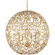 Secret Garden 4 Light 30 inch Contemporary Gold Leaf and Contemporary Gold Orb Chandelier Ceiling Light