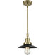 Franklin Restoration Railroad LED 8 inch Antique Brass Mini Pendant Ceiling Light in Matte Black