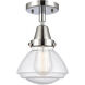 Franklin Restoration Olean 1 Light 7 inch Polished Chrome Flush Mount Ceiling Light in Seedy Glass