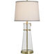 Doris 32.75 inch 100 watt Clear Seeded and Antique Brass and White Table Lamp Portable Light