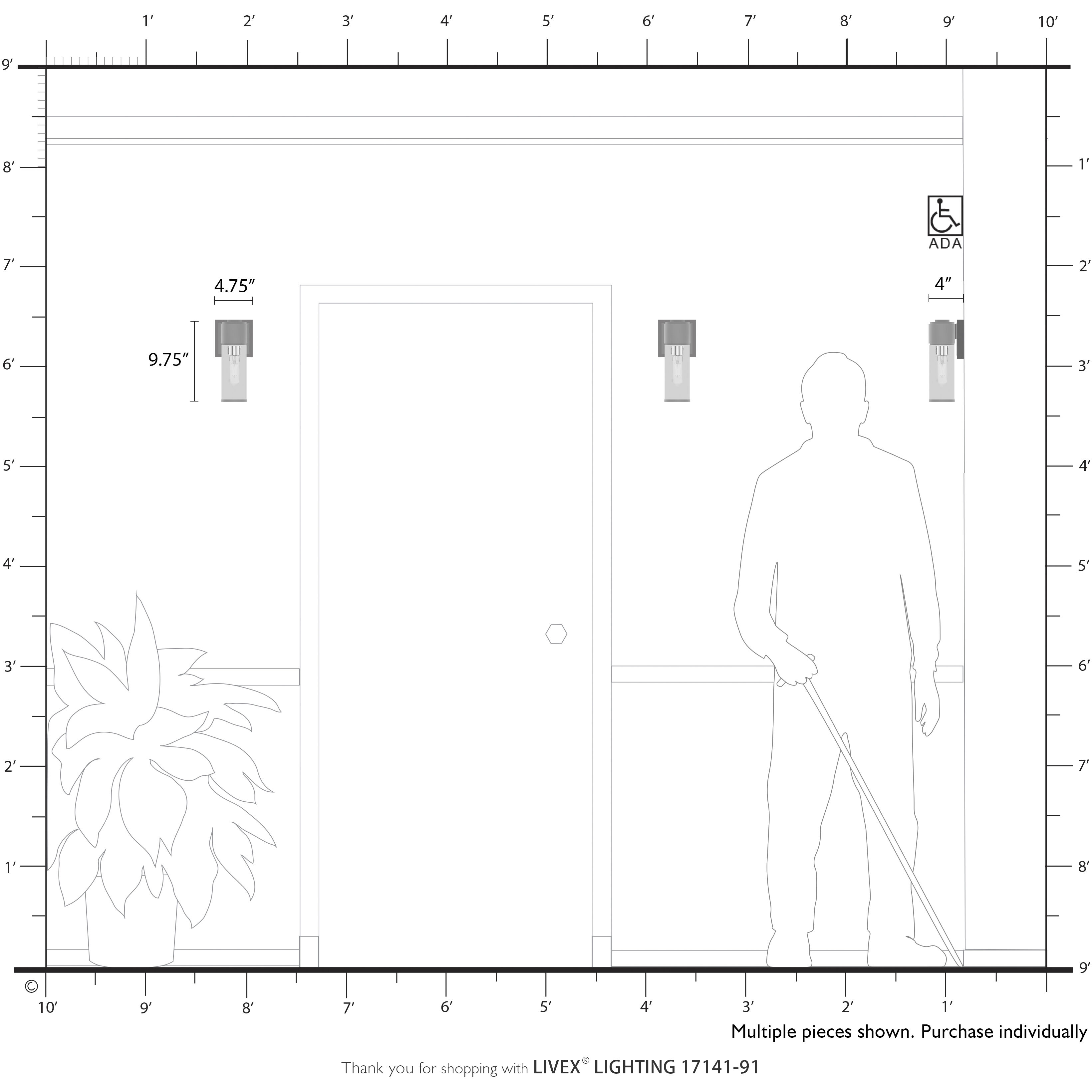 Quincy 1 Light 4.75 inch Brushed Nickel ADA Wall Sconce Wall Light