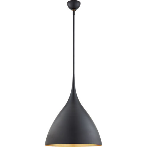 AERIN Agnes 1 Light 18 inch Matte Black Pendant Ceiling Light, Medium
