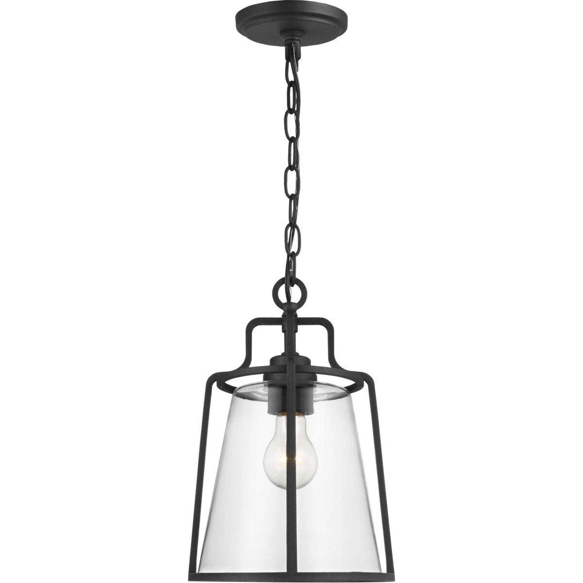 Benton Harbor 1 Light 9 inch Textured Black Outdoor Hanging Lantern, with DURASHIELD