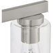 Melina 3 Light 22 inch Brushed Nickel with Clear Vanity Light Wall Light