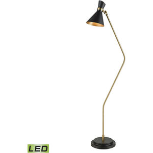 Virtuoso 60 inch 9.00 watt Black with Aged Brass Floor Lamp Portable Light