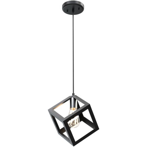 Polygon 1 Light 10.75 inch Chrome and Graphite Pendant Ceiling Light