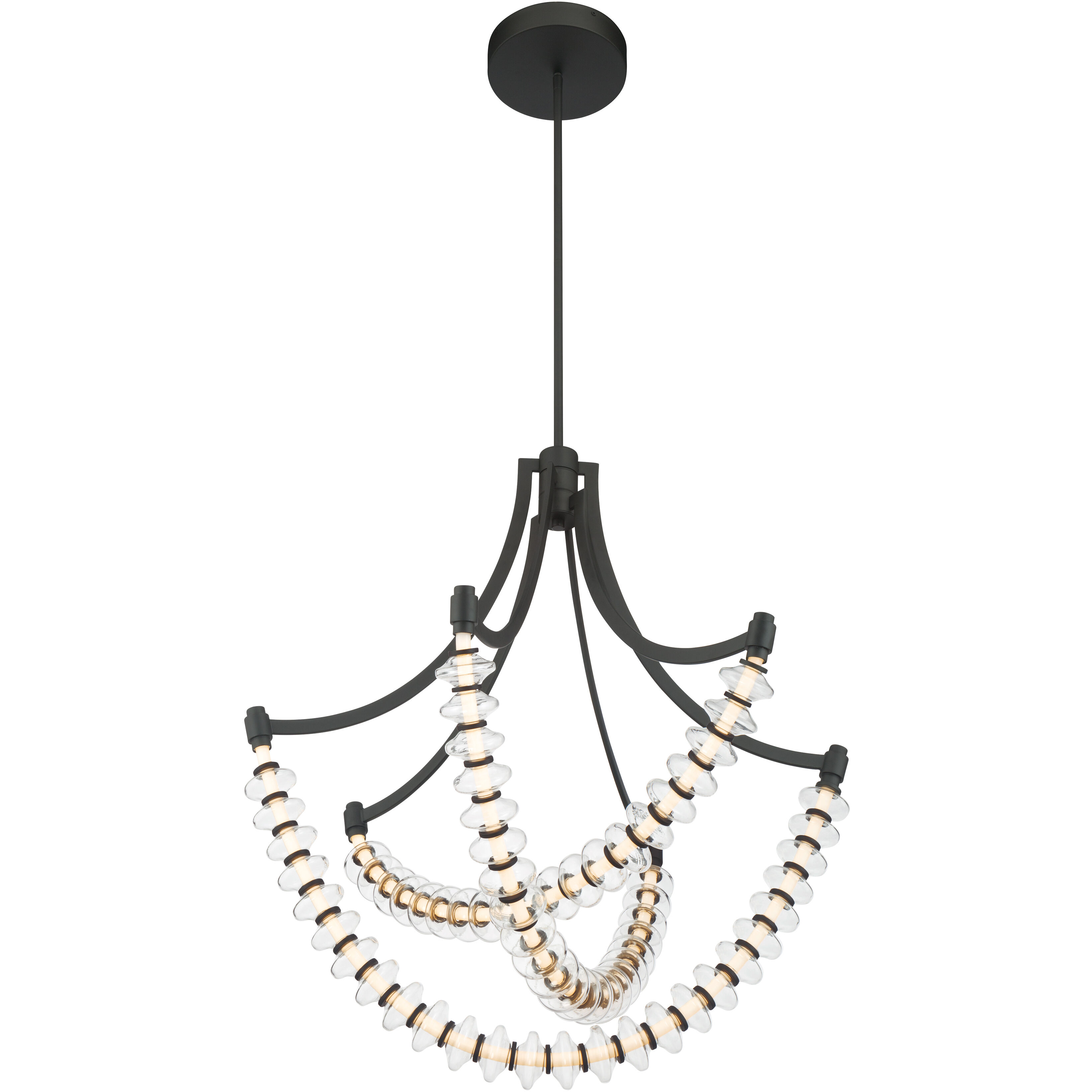 Pearl LED 29.25 inch Dark Matte Black Chandelier Ceiling Light