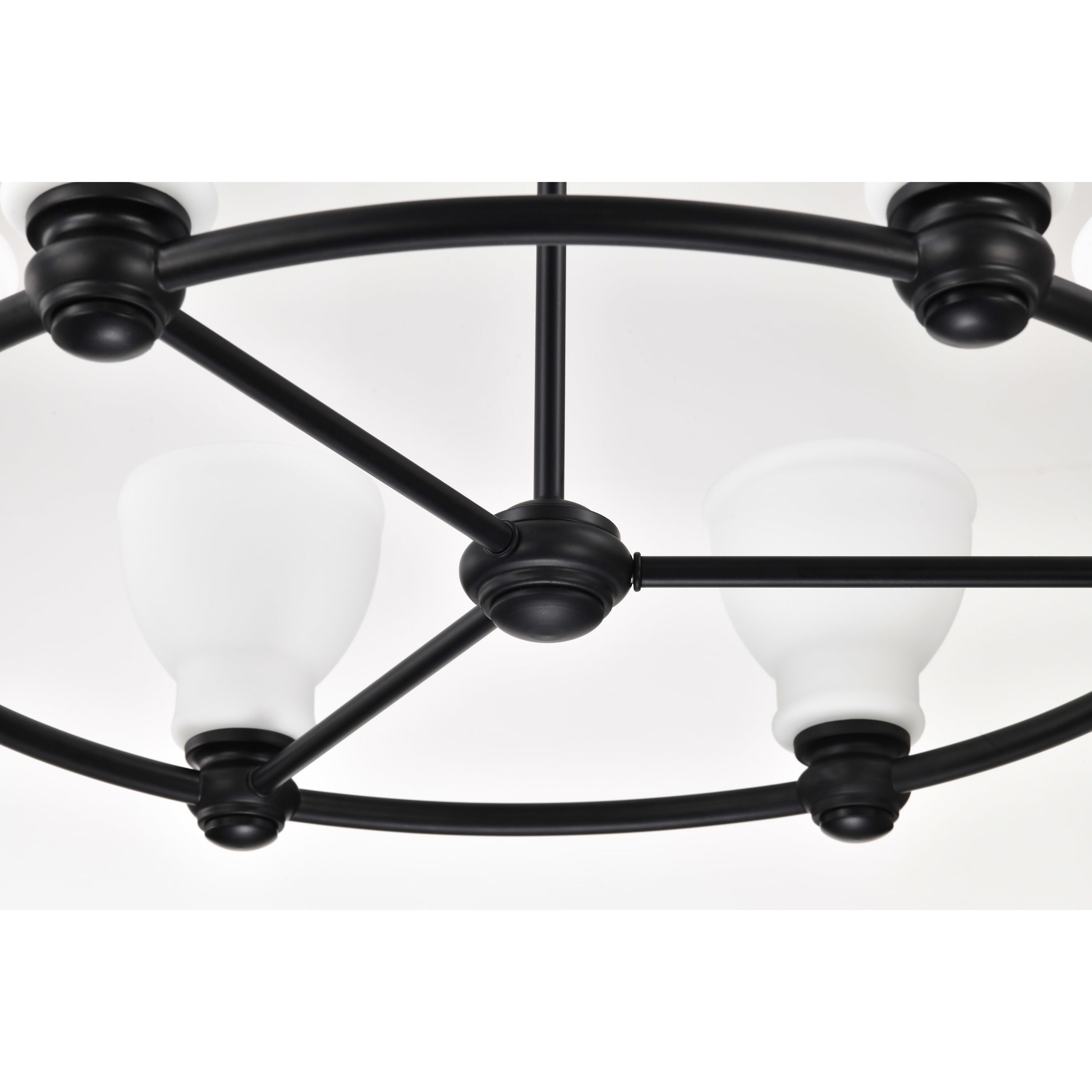 Russel 6 Light 28 inch Matte Black Chandelier Ceiling Light