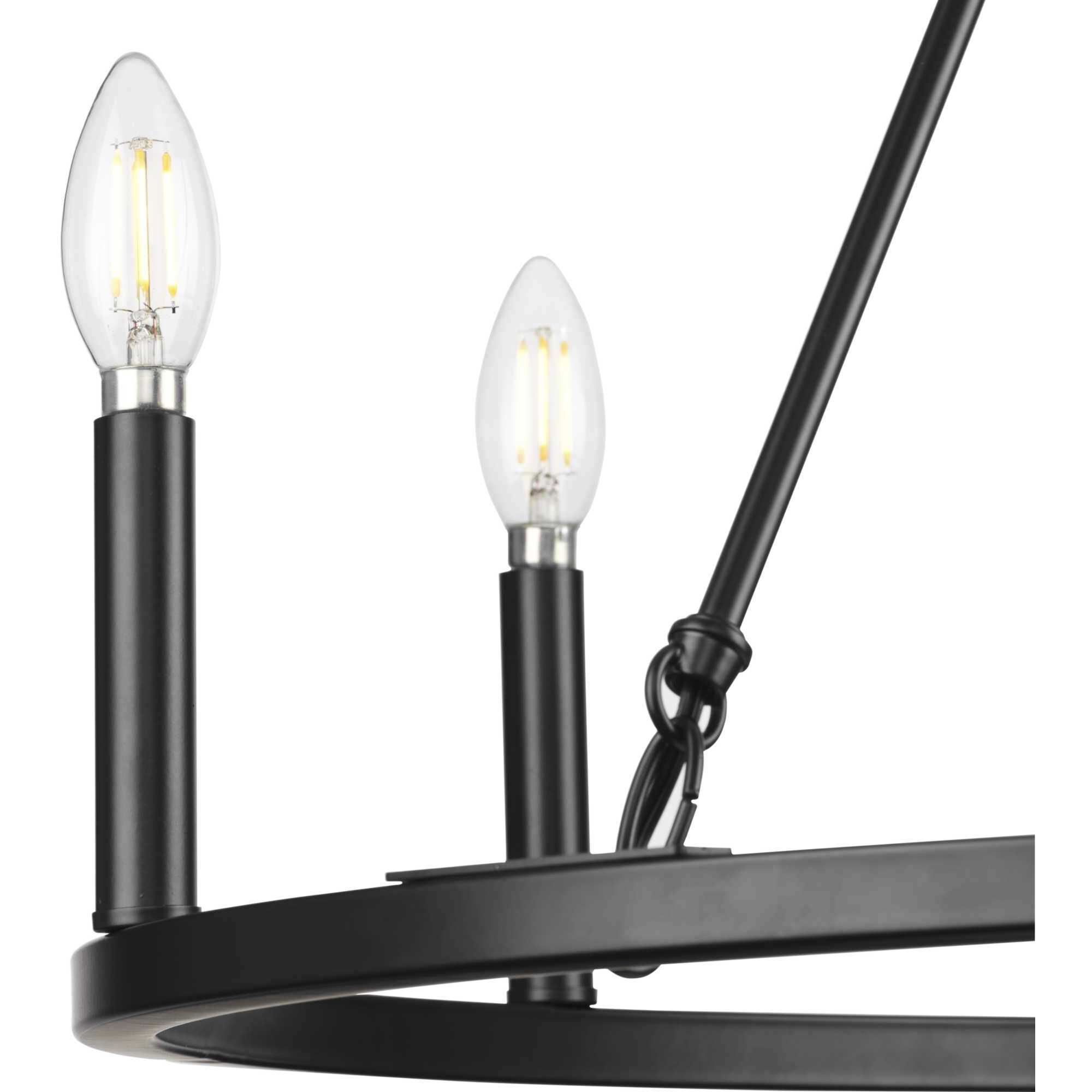 Gilliam 6 Light 27.62 inch Matte Black Chandelier Ceiling Light