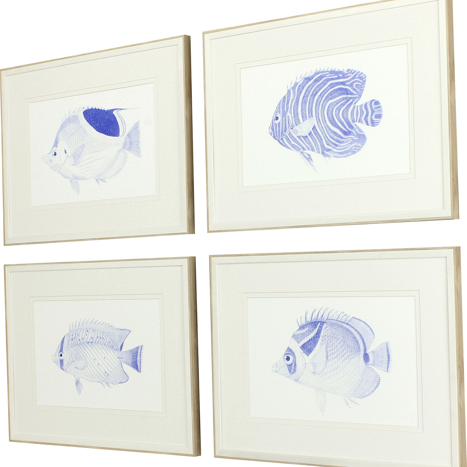 Animals Blue and White Framed Art