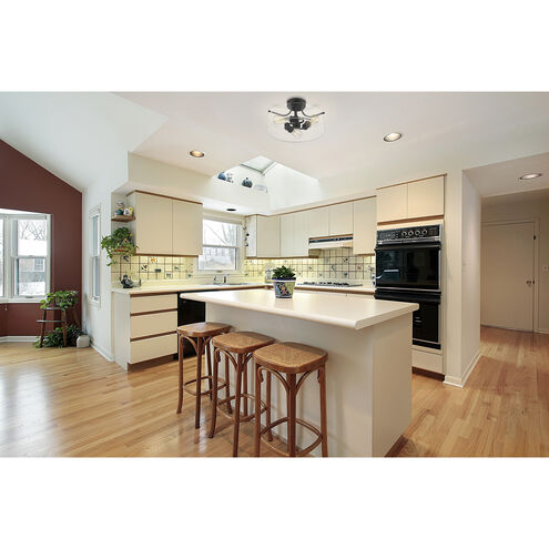 Delaney 3 Light 15 inch Matte Black Semi Flush Mount Ceiling Light