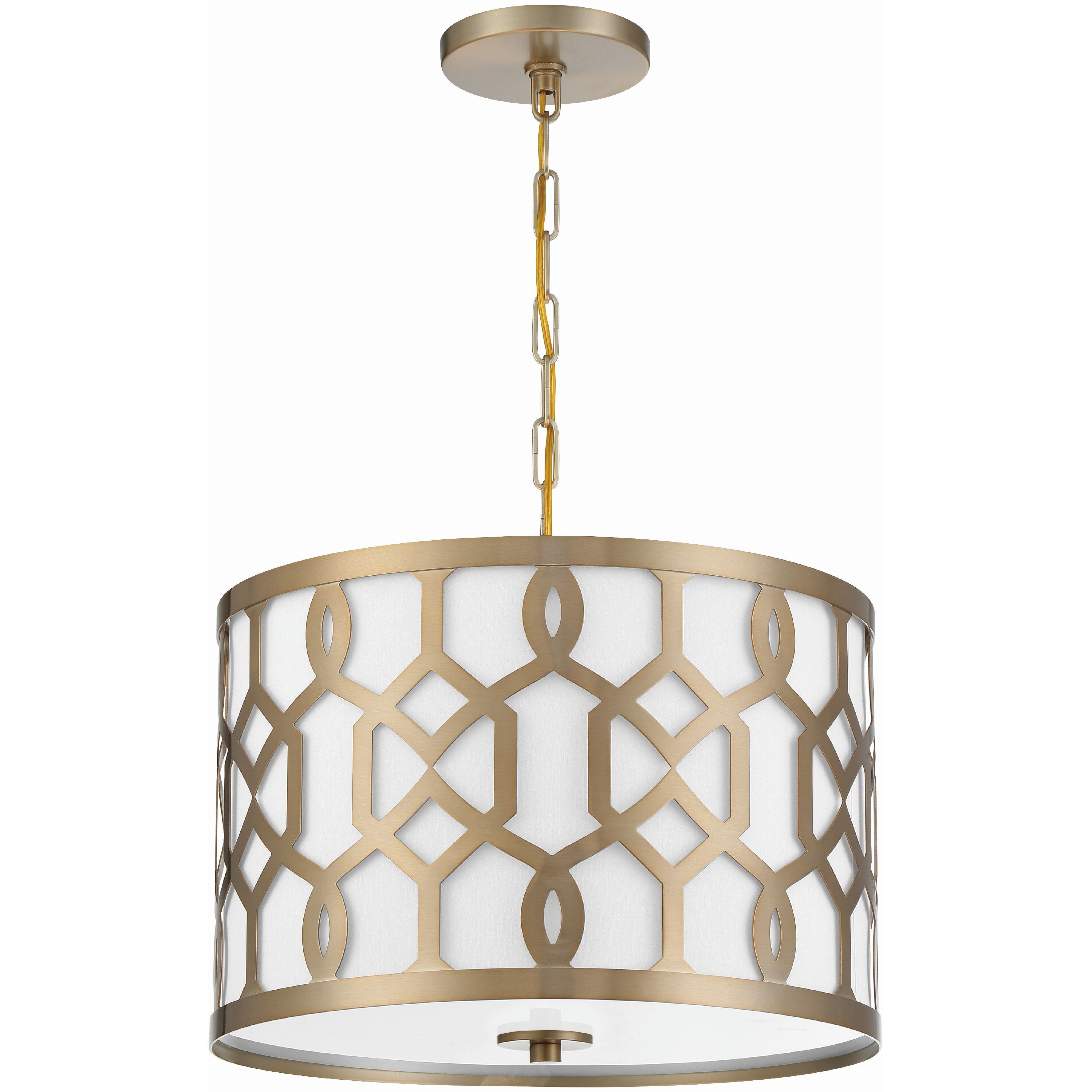 Jennings Pendant Ceiling Light in Aged Brass