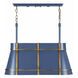 Brasserie 3 Light 32.5 inch French Blue and Heritage Bronze Linear Pendant Ceiling Light