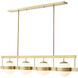 Biba 4 Light 8.66 inch Antique Brass and White Glass Chandelier Ceiling Light