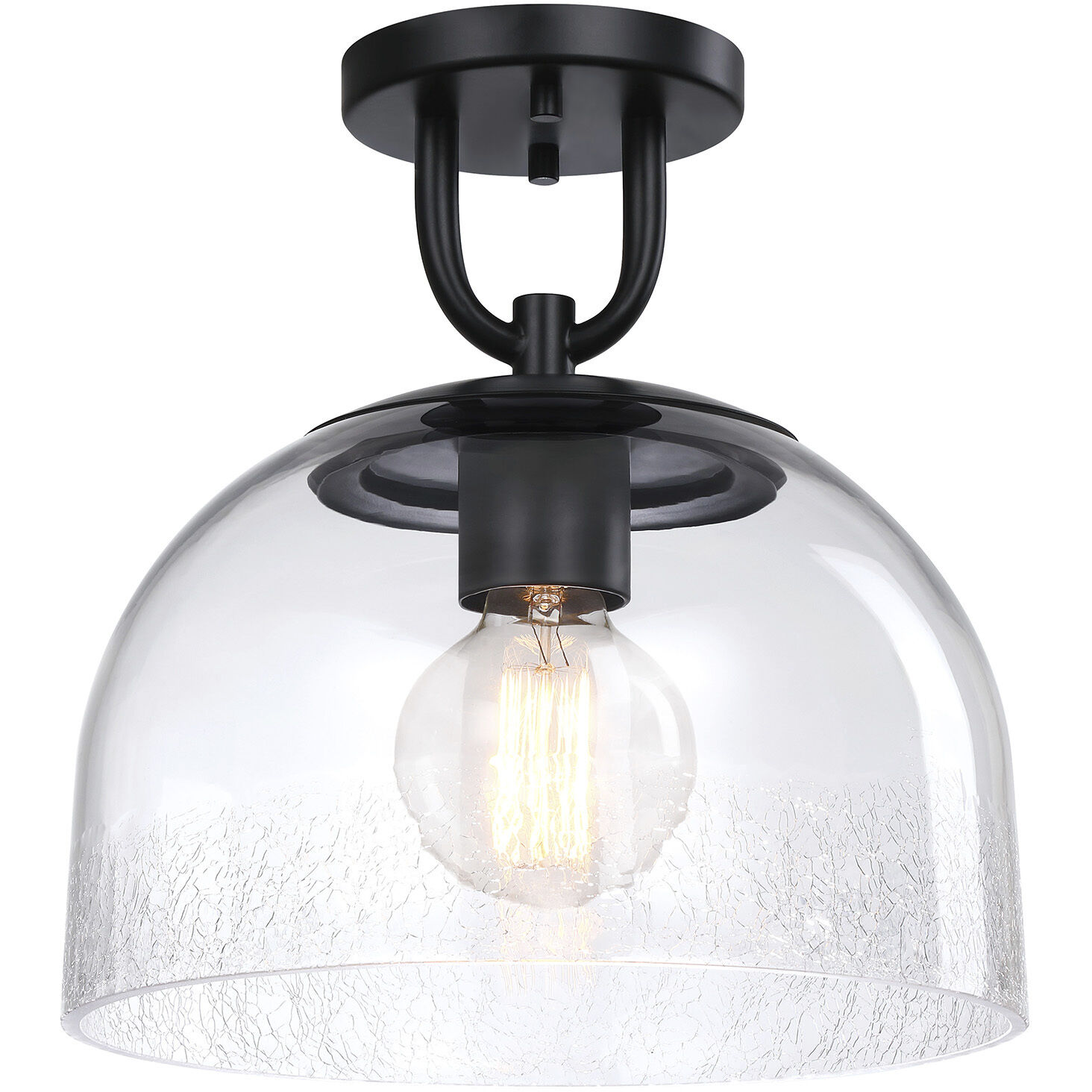 Astra LED 11.75 inch Matte Black Semi-Flush Mount Ceiling Light