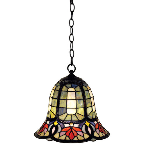 Tiffany 1 Light 12 inch Vintage Bronze Mini Pendant Ceiling Light, Naturals