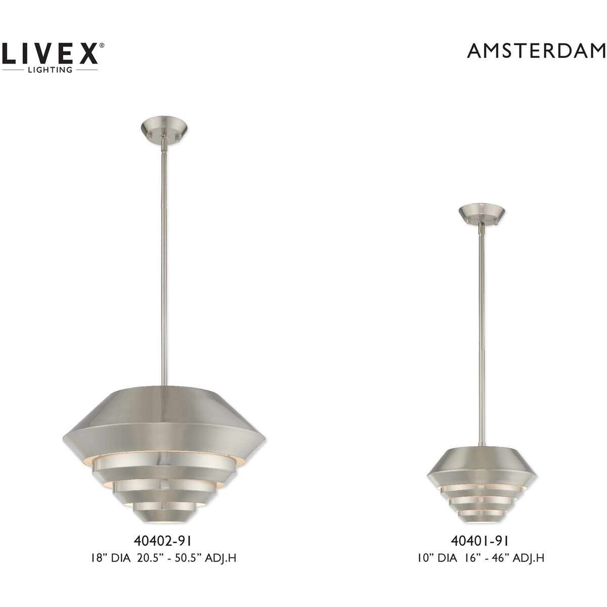 Amsterdam 1 Light 10 inch Brushed Nickel Mini Pendant Ceiling Light