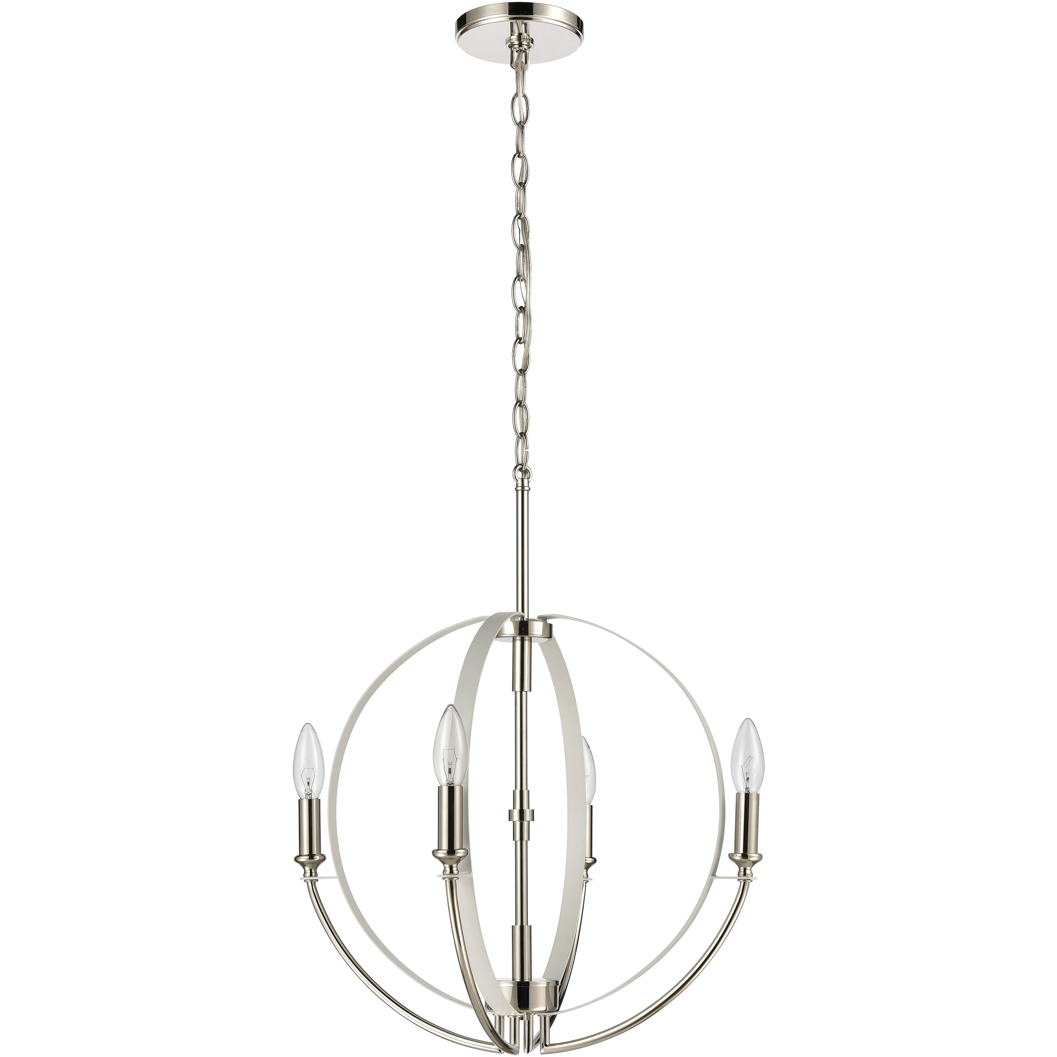 Rotunde 4 Light 18 inch Matte White Chandelier Ceiling Light
