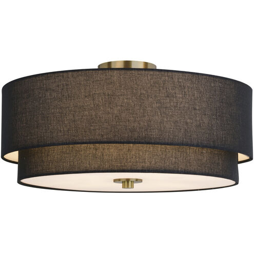 Burnaby LED 20.5 inch Matte Brass Semi-Flush Mount Ceiling Light