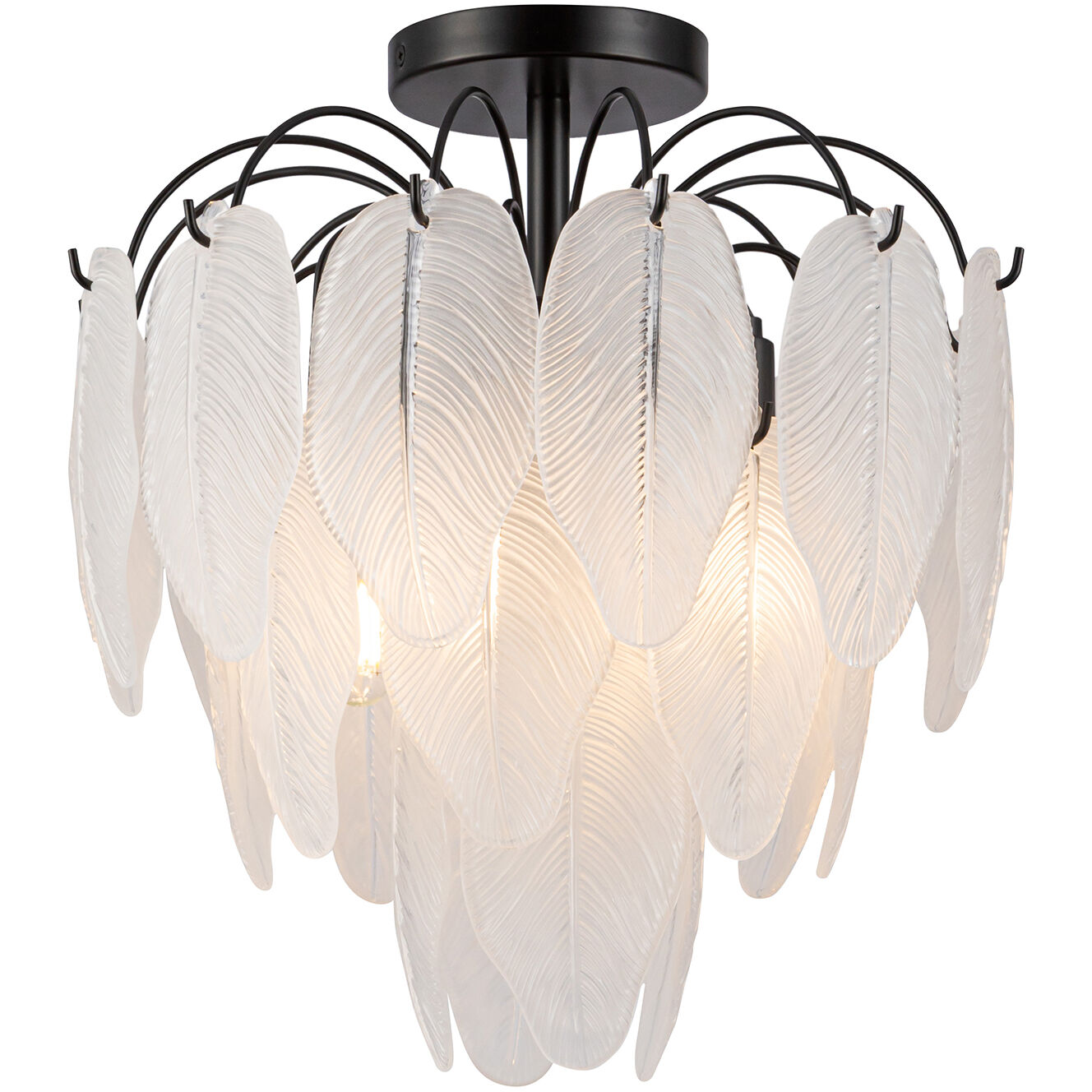 Alessia 4 Light 13.6 inch Black and White Semi Flush Mount Ceiling Light